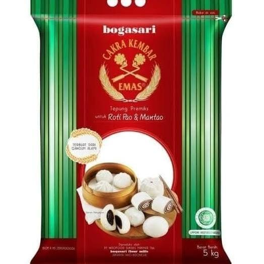 

[COD] Tepung Roti Pao Manthou Cakra Kembar Emas Bogasari 5kg [COD]