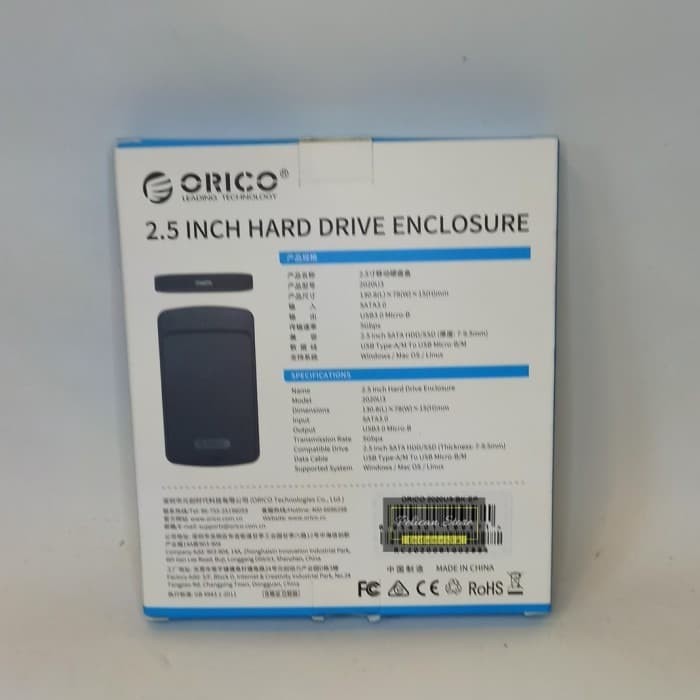 Orico 2020U3 USB3.0 2.5 inch HDD SSD External Enclosure ORIGINAL