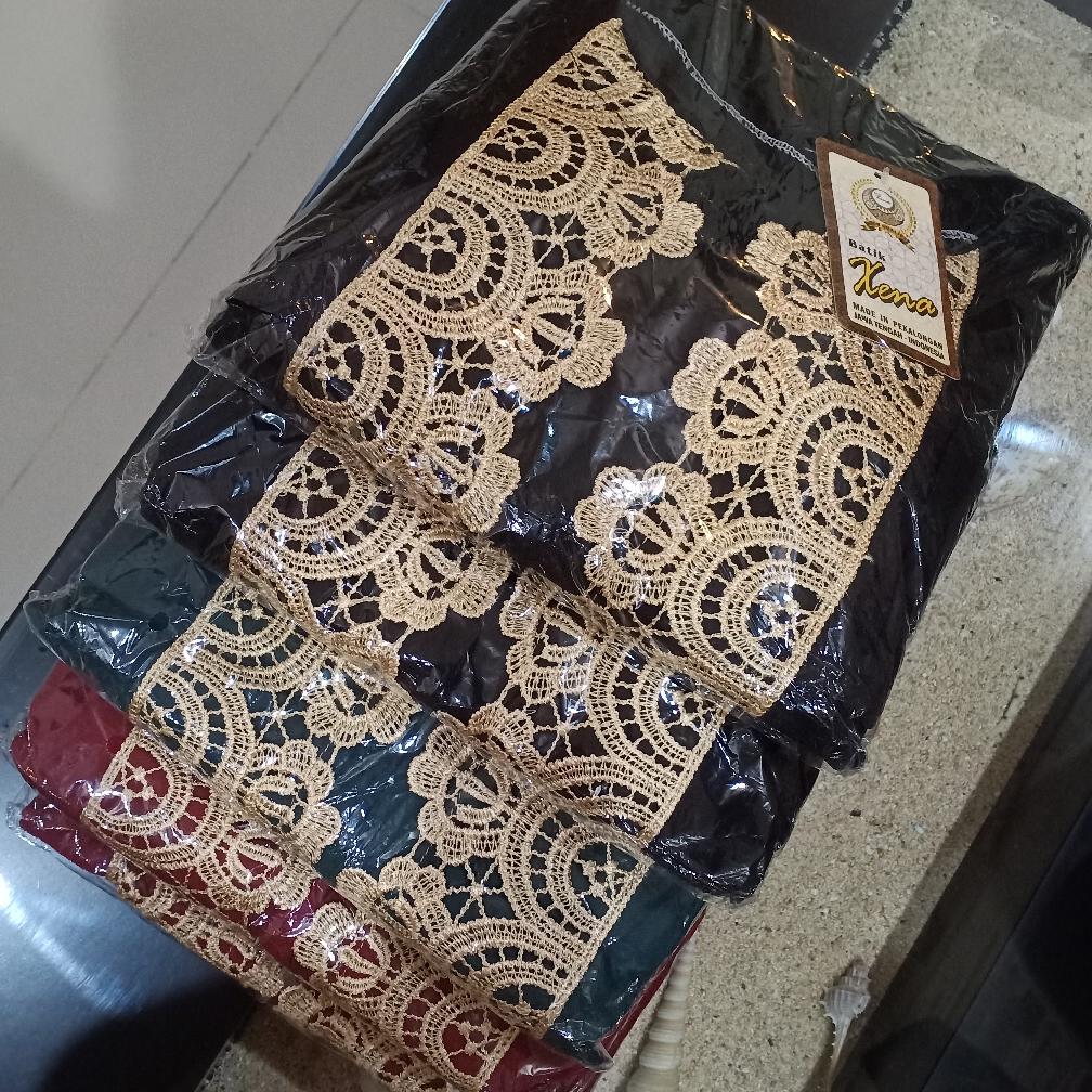 [ld 130]restok!! Ori Batik Xena Gamis Renda Arab Jumbo Rafika Pb 138 Resleting Depan Busui