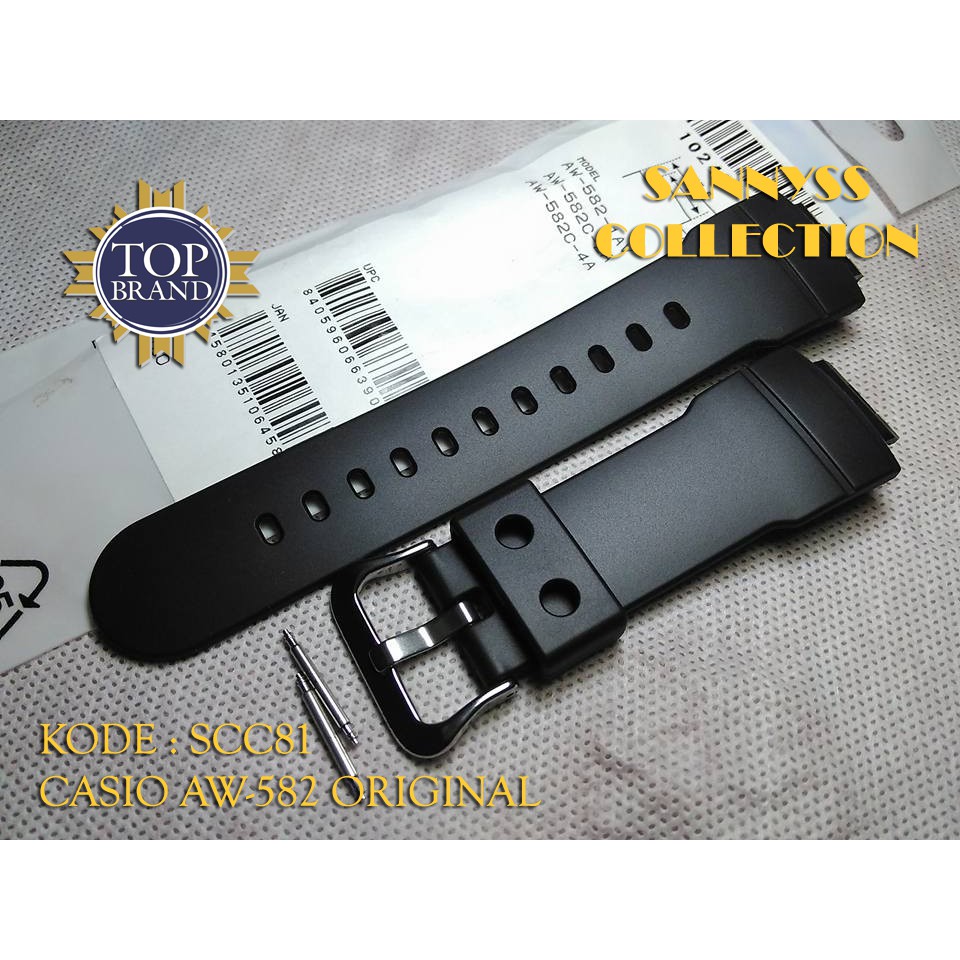 STRAP TALI JAM CASIO AW-582 - AW 582 - AW582 ORIGINAL FREE PEN