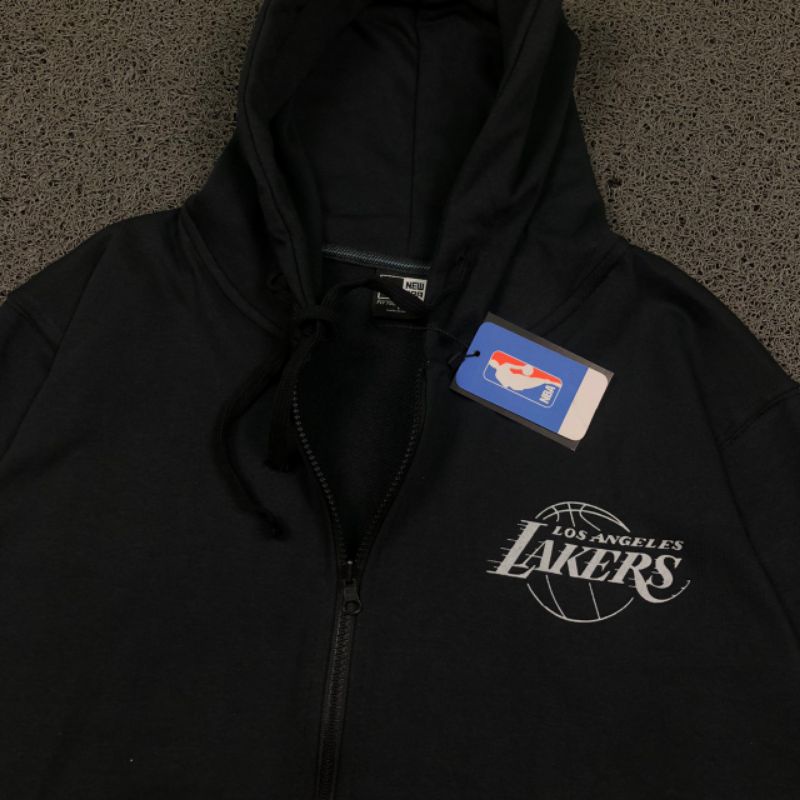 ZIPPER HOODIE JACKET NBA LA LAKERS X NEW ERA BLACK PREMIUM QUALITY