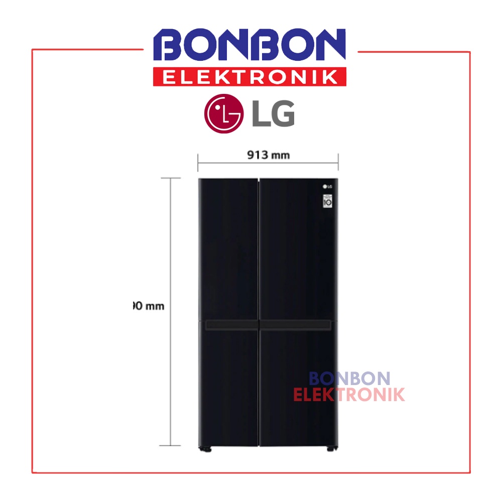LG Kulkas Side By Side Smart Inverter GC-B257JQBK UltraSleek Door 643L