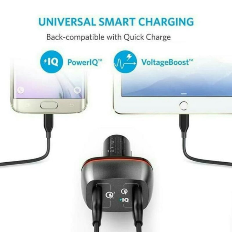 Saver Anker Power Drive+ 2 USB Car Charger 42W Quick Charge 3.0