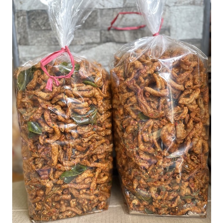 Jual Keripik Usus Ayam Pedas Daunjeruk 2kg Kripik Usus Gurih Super