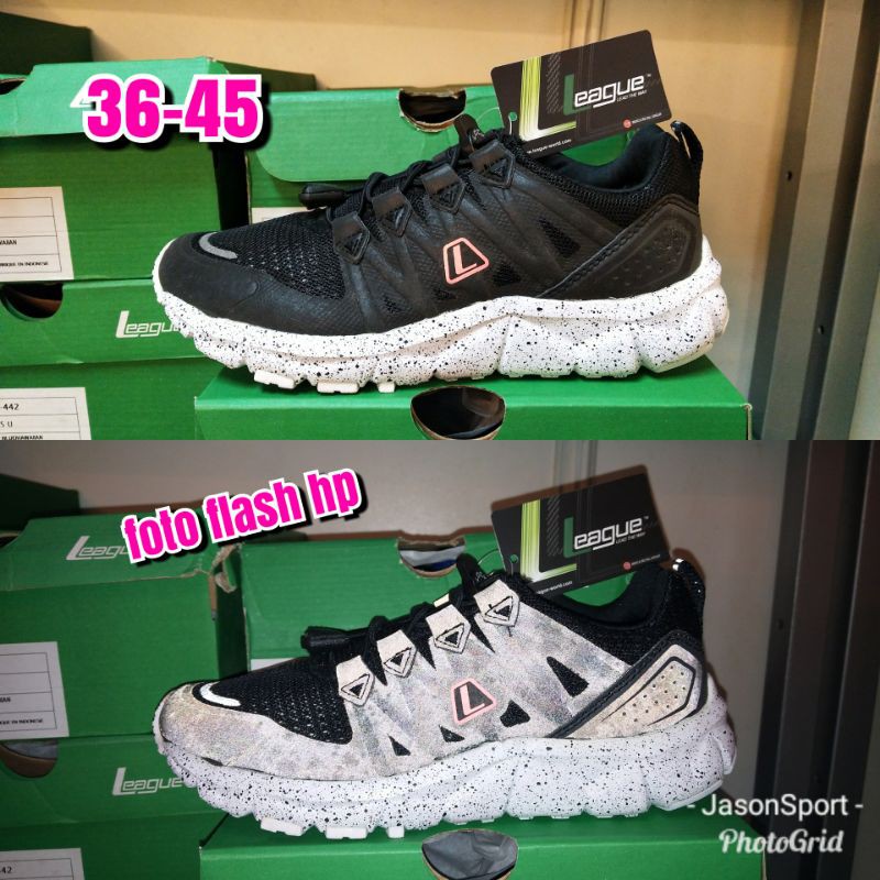 Sepatu League Hitam Kumo 1.5 KB Running Shoes Pria Sneakers Cowo original murah