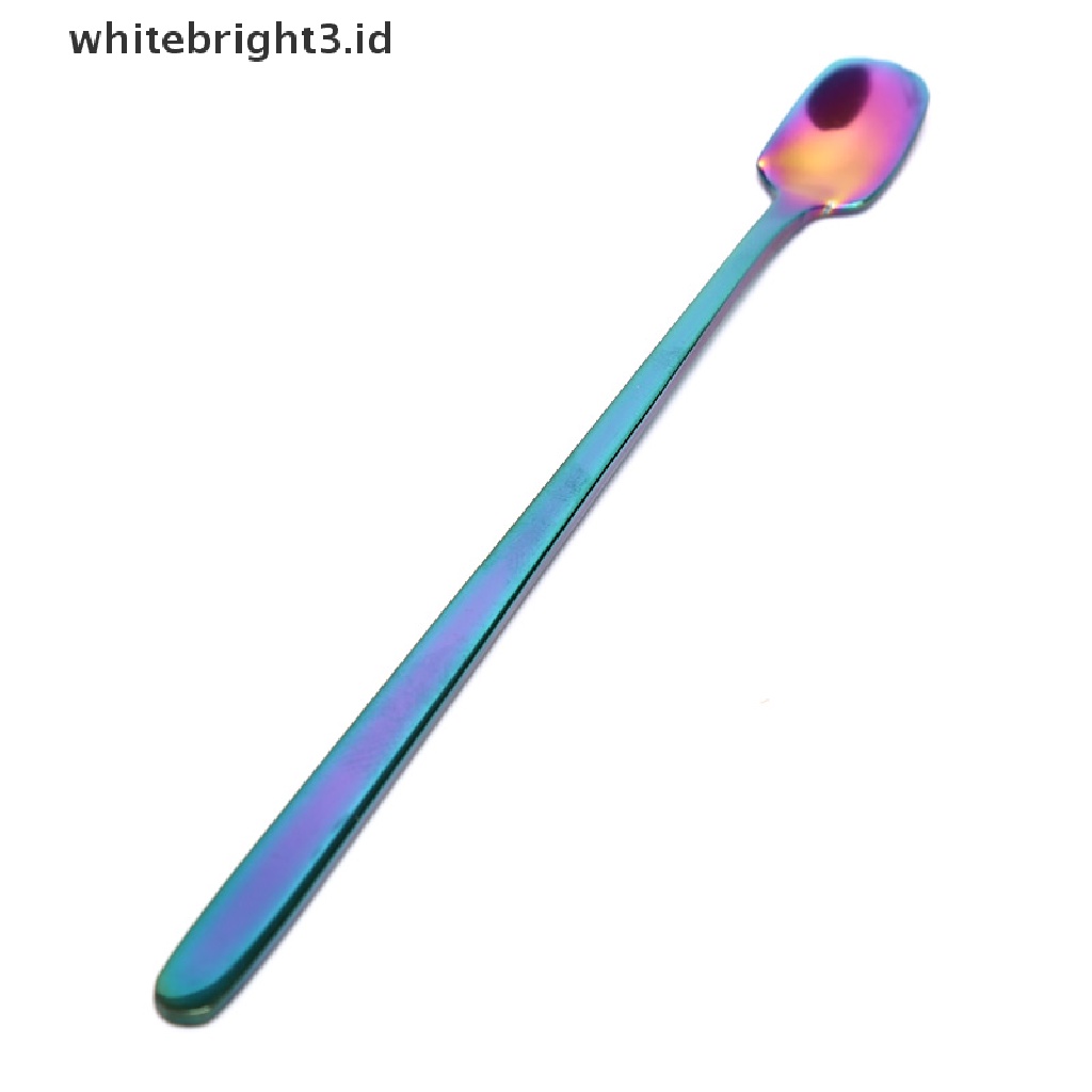 (whitebright3.id) 1pc Sendok Kopi Gagang Panjang Bahan Stainless Steel