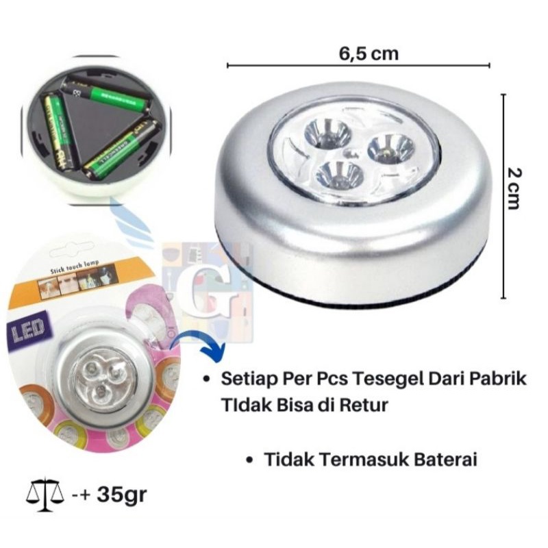 lampu tempel emergency stick lamp 3 LED