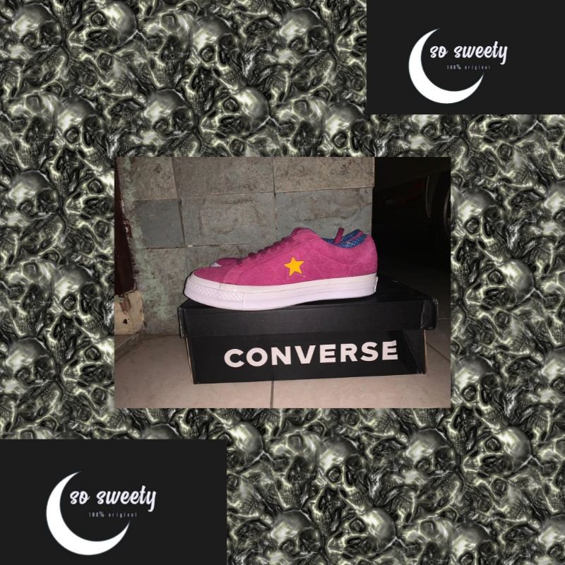 Sepatu Converse One Star Ox Rose maroon 166846COriginal 100%BNIB ( Brand New In Box)
