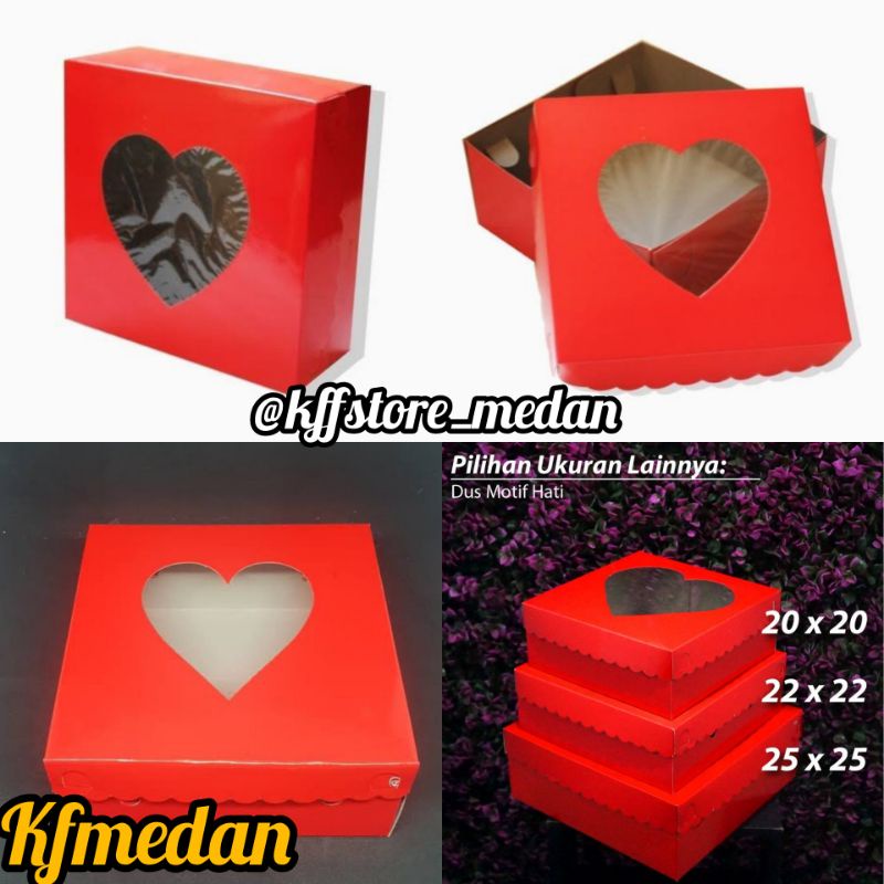 

Box / Kotak / Dus Cake Merah Love 22×22cm (Per pcs)