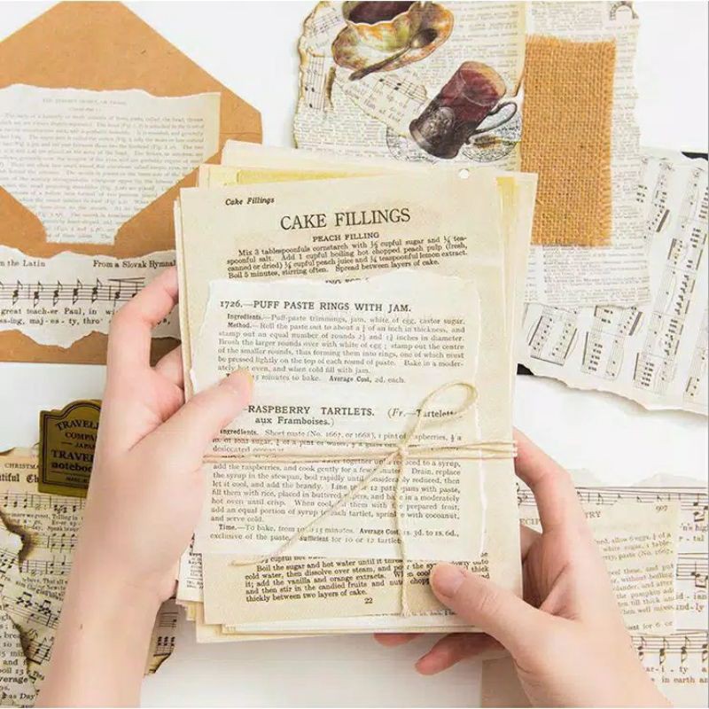 

[LOVATO.CO] 10 Pcs OLD BOOK Paper Journal Decor Kertas Dekorasi Buku Kertas Motif