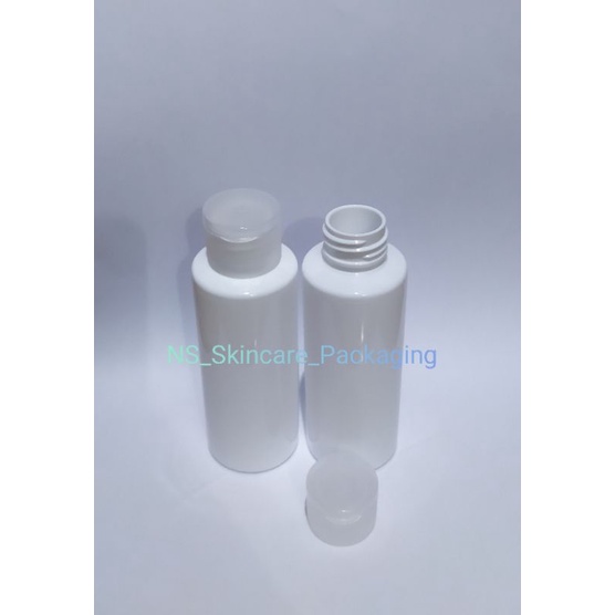 Botol fliptop natural / bening 100ml putih RF