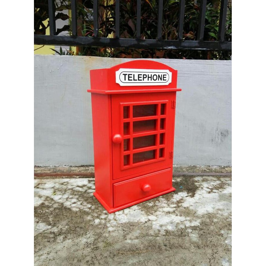 BISA BAYAR DITEMPAT Kotak Obat P3K Phonebox London (Plus Laci) - putih logo plus TERLARIS