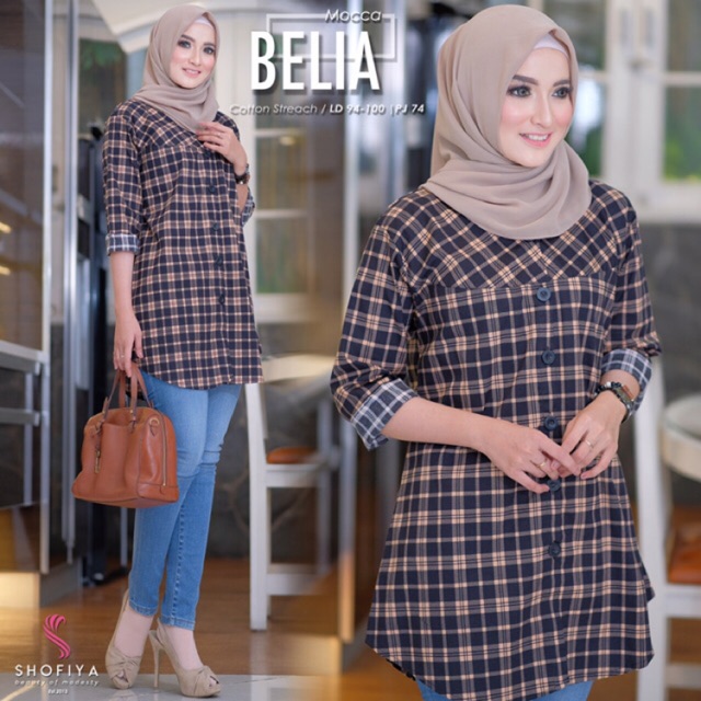BELIA TUNIK BELIA BLOUSE BELIA BUSUI TUNIK BUSUI TARTAN TUNIK TARTAN ORI SHOFIYA TUNIK KOTAK KOTAK