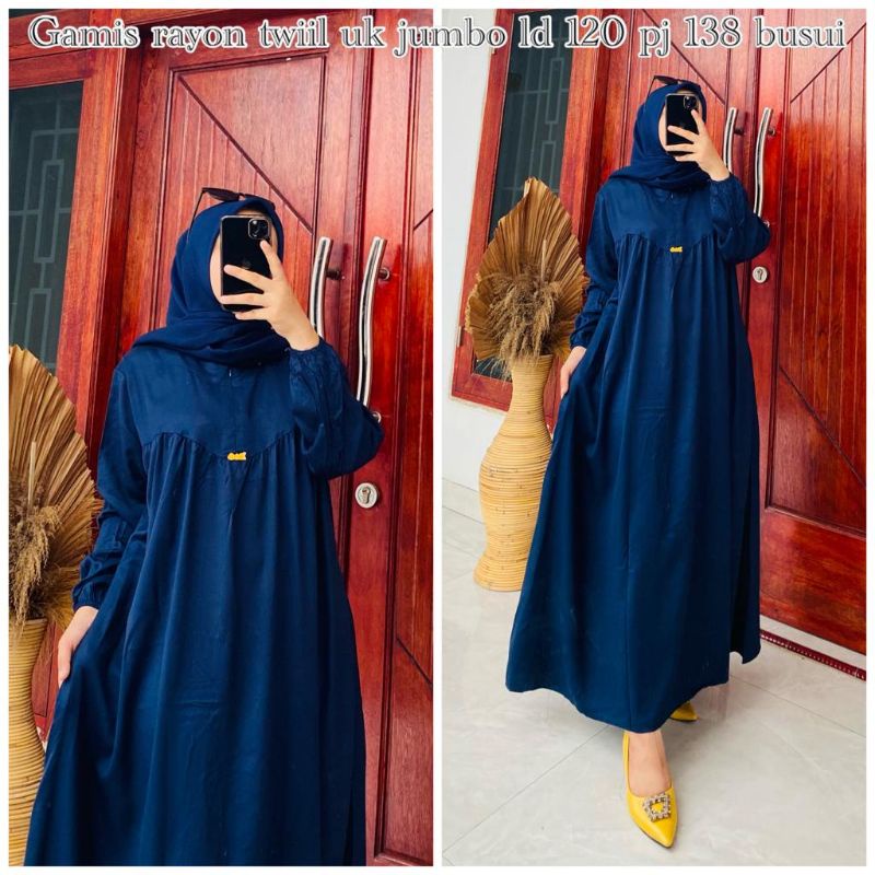 gamis rayon twiil / gamis polos busui / gamis polos / gamis D-lia /gamis twiil premium / gamis rayon premium