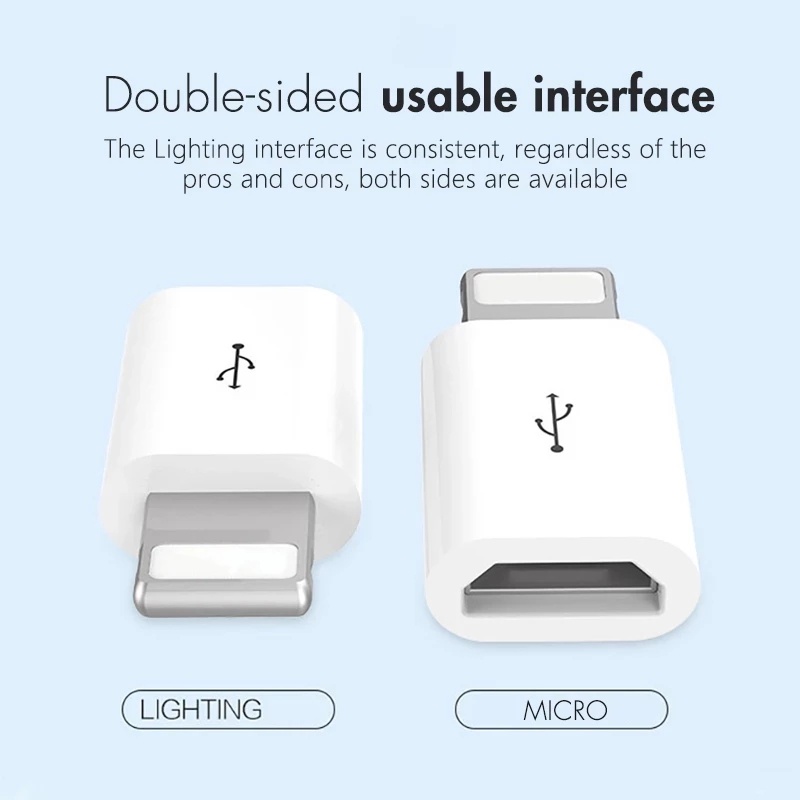 Kabel Data / Charger OTG 8Pin To Micro USB Untuk Handphone / Tablet