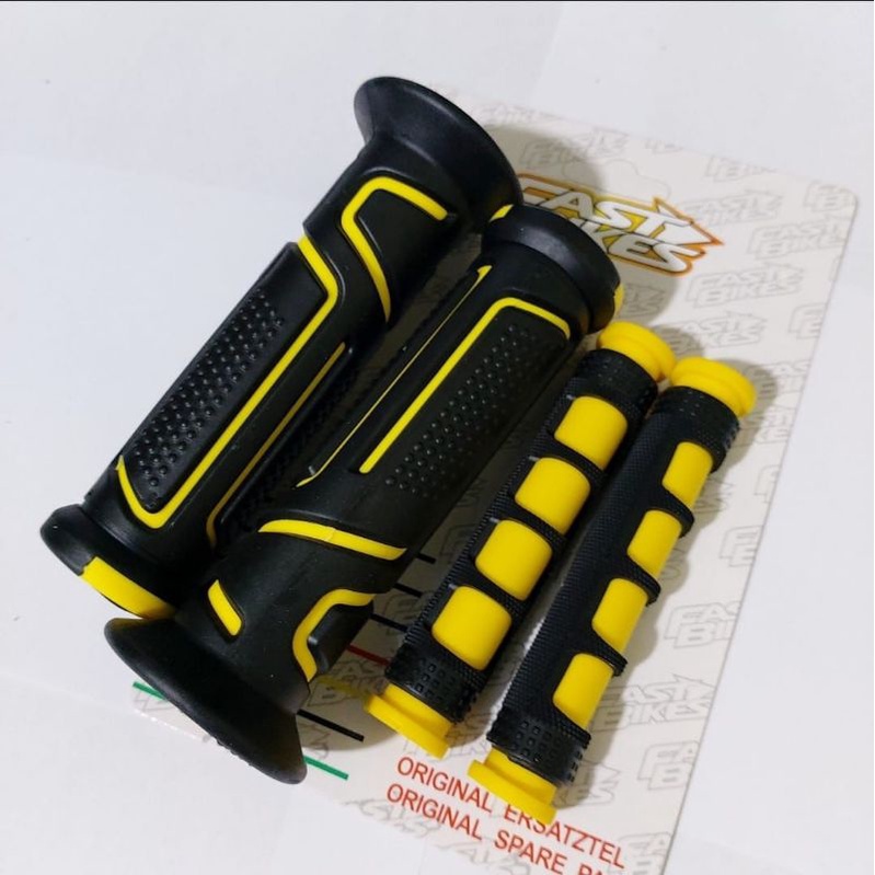 paket hemat handgrip garis plus karet handle jari 1 set grip garis TDR rubber grip universal-Kuning