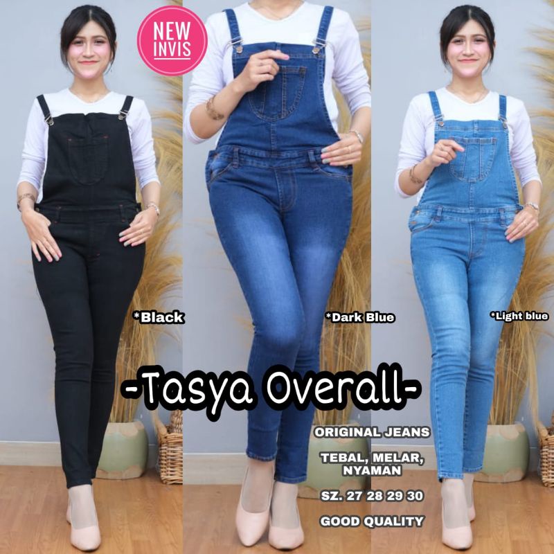 CELANA PANJANG OVERAL JEANS WANITA NON SKRITT // OVERAL TASYA JEANS PRENIUM