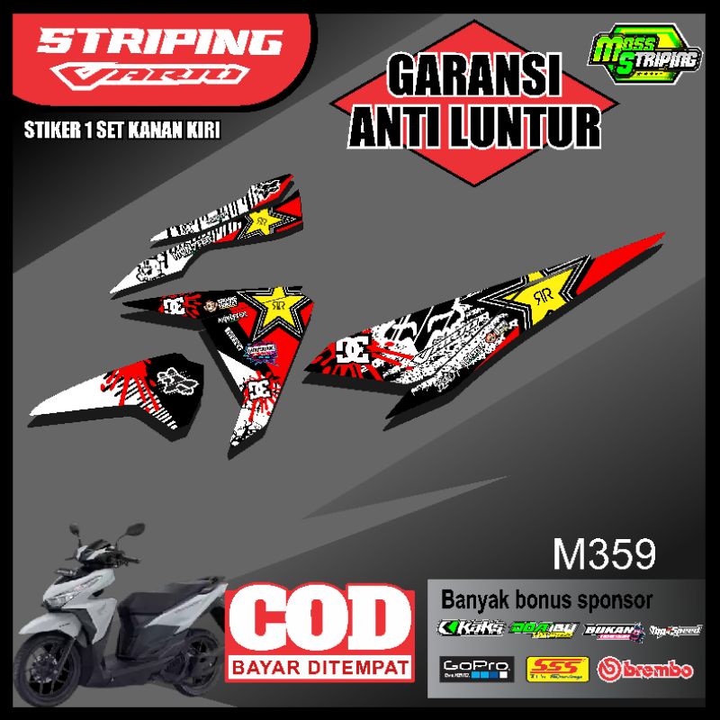Stiker sticker setiker striping setriping steriping motor honda Vario Led 125 / 150 cc ISS CBS lis l