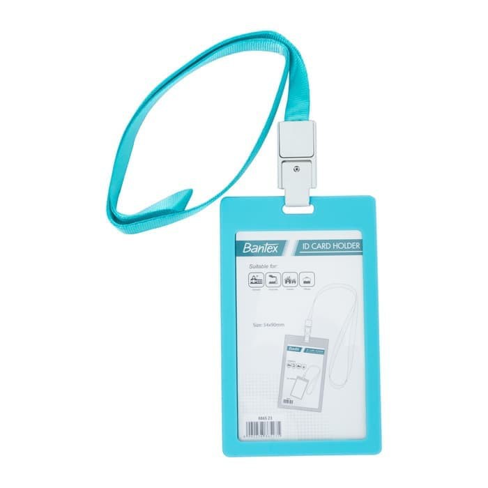 

a ID Card Holder 54 x 90 mm Potrait + Lanyard Bantex 8865-23 SKY BLUE tempat nama