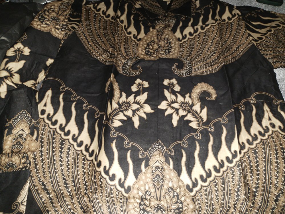 Kemeja Batik Pria Lengan Panjang Size M L Xl Xxl  Bswart Batik Hrb026 Kenongo Hem Panjang Padi