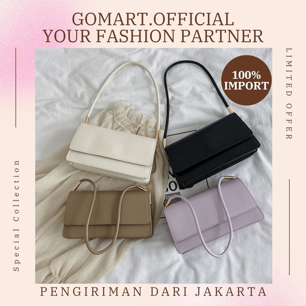 GOMART - Tas Bahu Wanita Import Fashion Korea Model Terbaru Kekinian - Tas Bahu Pesta Elegant - SL81