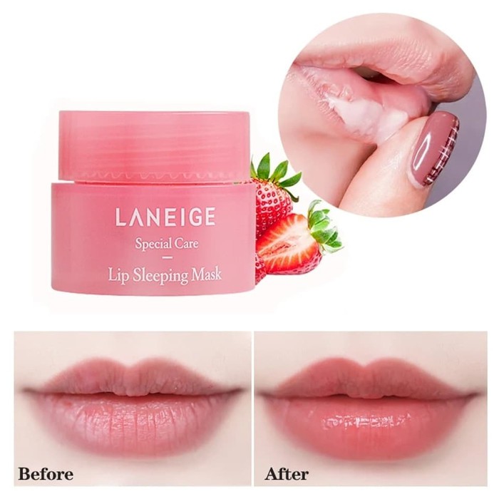 LANEIGE LIP SLEEPING MASK MASKER BIBIR MELEMBABKAN MENUTRISI BIBIR KERING