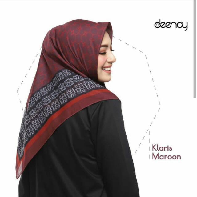 Deenay hijab segiempat motif deenay