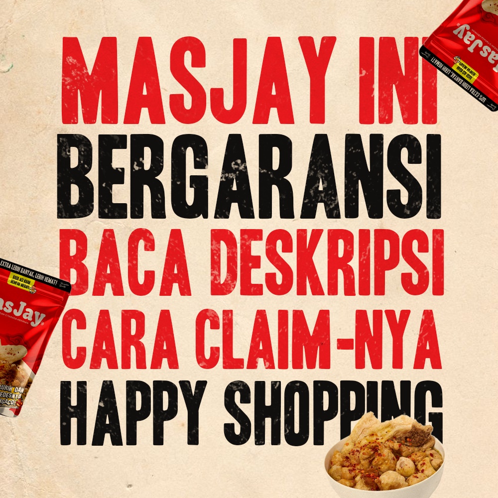MASJAY Combo Hemat 5 Pcs Mix Varian MasJay Instant (Bonus Extra Topping Mix Cuankie)