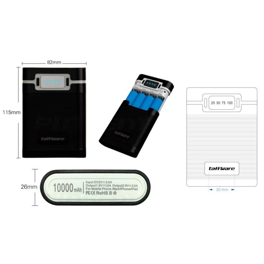 DIY Power Bank Case 2 USB Port &amp; LCD 4x18650