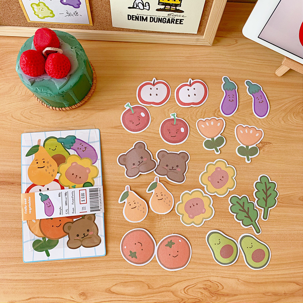 Stiker Motif Kartun Buah Tahan Air Gaya Korea Untuk Diary