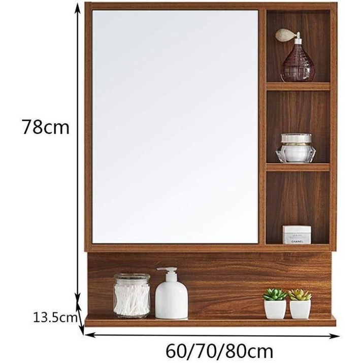Almari Lemari Cermin Kaca Kamar Mandi Wall Mirror Cabinet