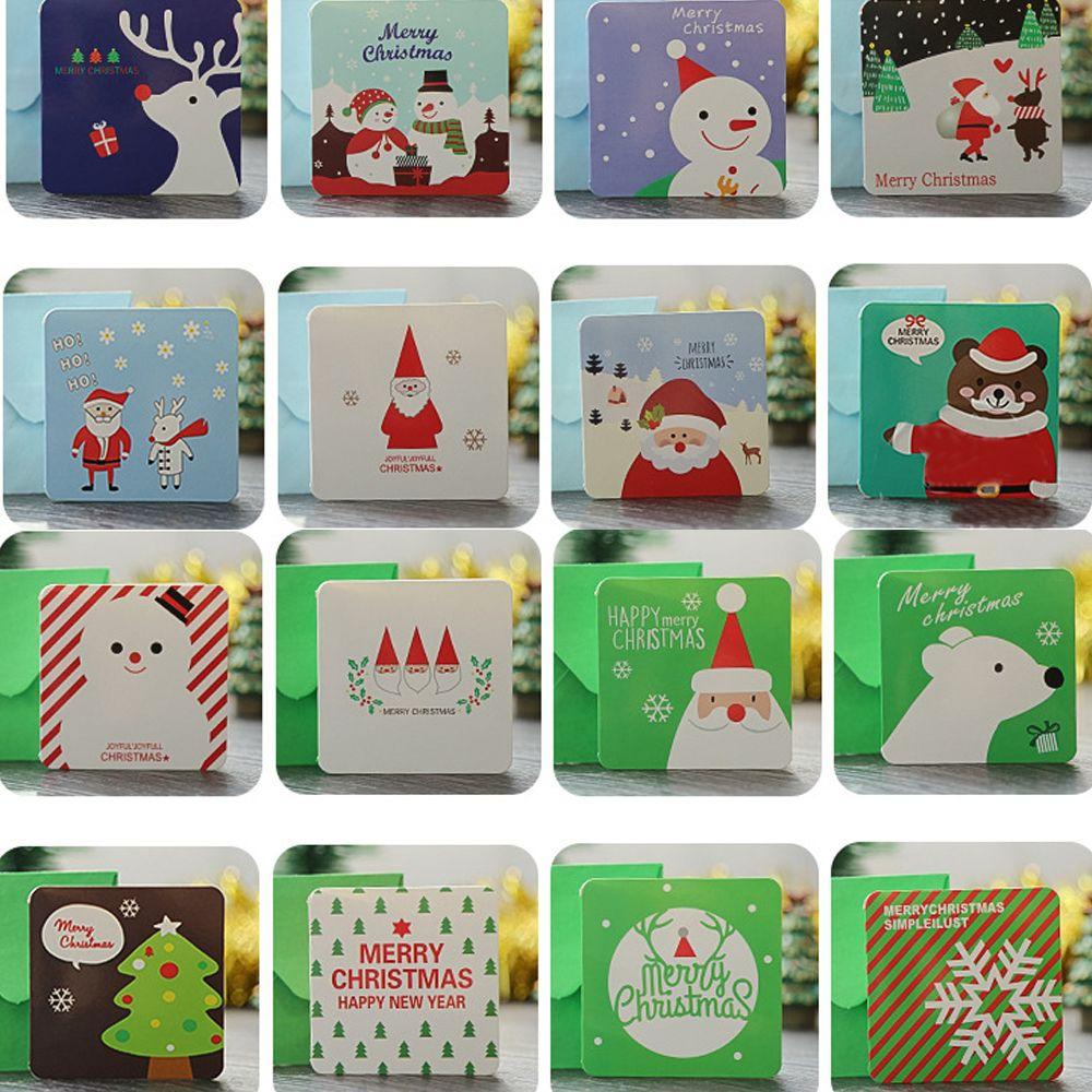 Solighter 6/144Pcs Kartu Pos Dekorasi Rumah Hiasan Kamar Pohon Natal Liontin Santa Claus Rusa Elk