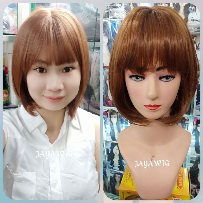 Rambut Palsu Wig Bob Pendek Sedagu Poni Depan