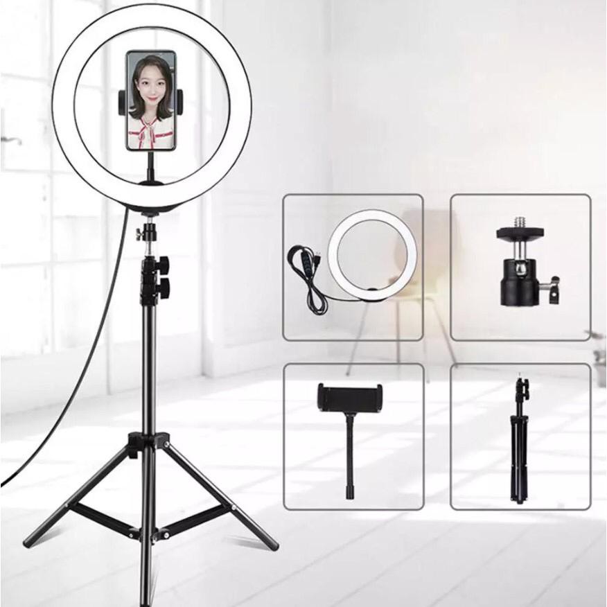 Paket Komplit Tripod Ringlight Lampu Live Tik Tok Lampu Selfie Makeup