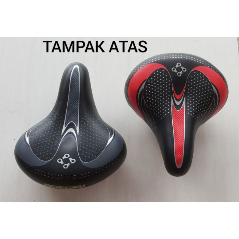 Sadel Sepeda Jengki / Phoenix / Mini / Seli / Lipat Jok Per Ganda Empuk Hitam Merah Abu abu