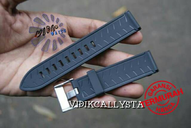 ORIGINAL RUBBER STRAP 22 24 SILICONE / TALI JAM UNIVERSAL ORI POLOS WATERPROFF