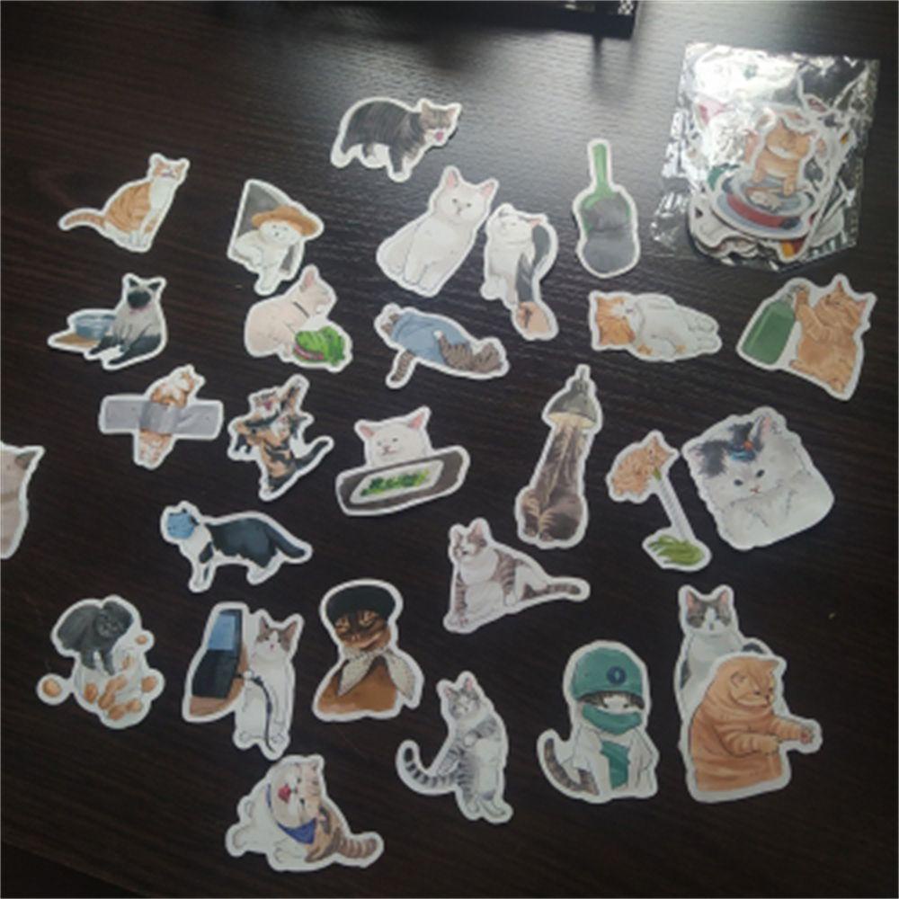 AUGUSTINA Cats Stiker 54Pcs/Lot Multi Use Laptop Decals Notebook Untuk Mobil Gitar Stiker Poster
