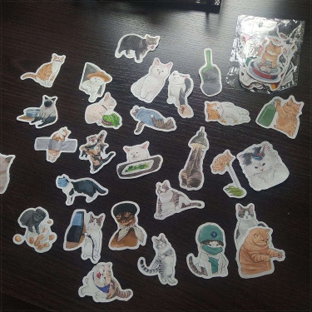 AUGUSTINA Cats Stiker 54Pcs/Lot Multi Use Laptop Decals Notebook Untuk Mobil Gitar Stiker Poster