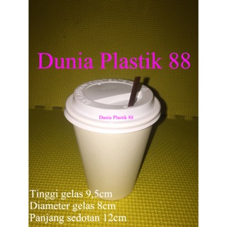 Kertas Putih Polos Murah Paper Cup 8 Oz Pack 50pcs Gelas Kertas  Kopi 8oz 