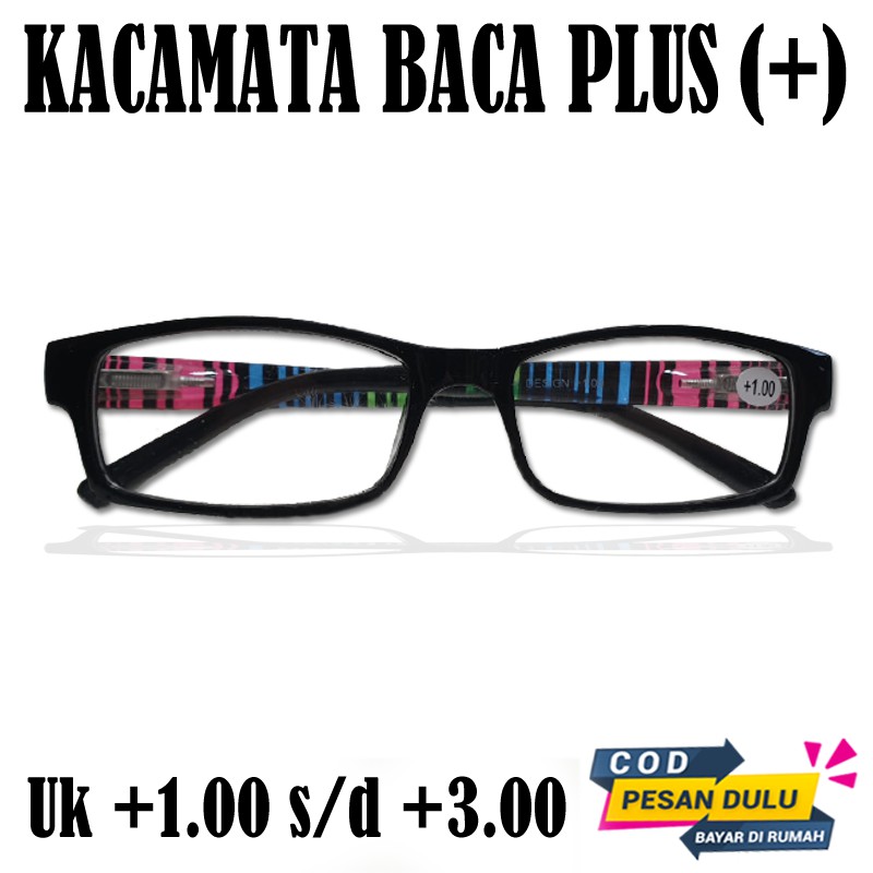 Termurah kacamata plus pria wanita frame hitam kaca mata baca reading glasses unisex