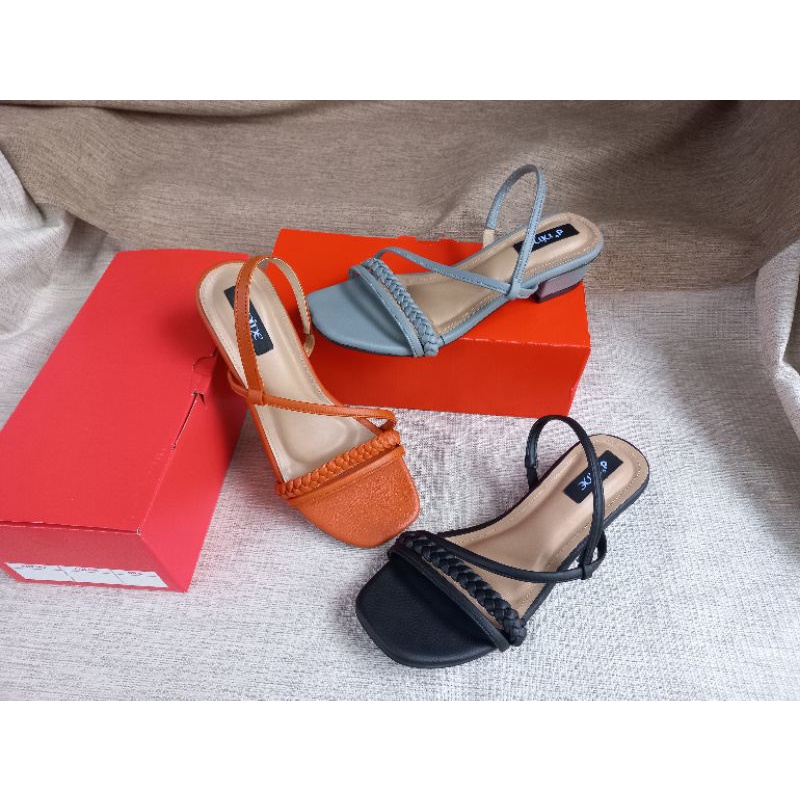 d'NINE ST 10 Sandal wanita sandal heels hak 3cm variasi kepang