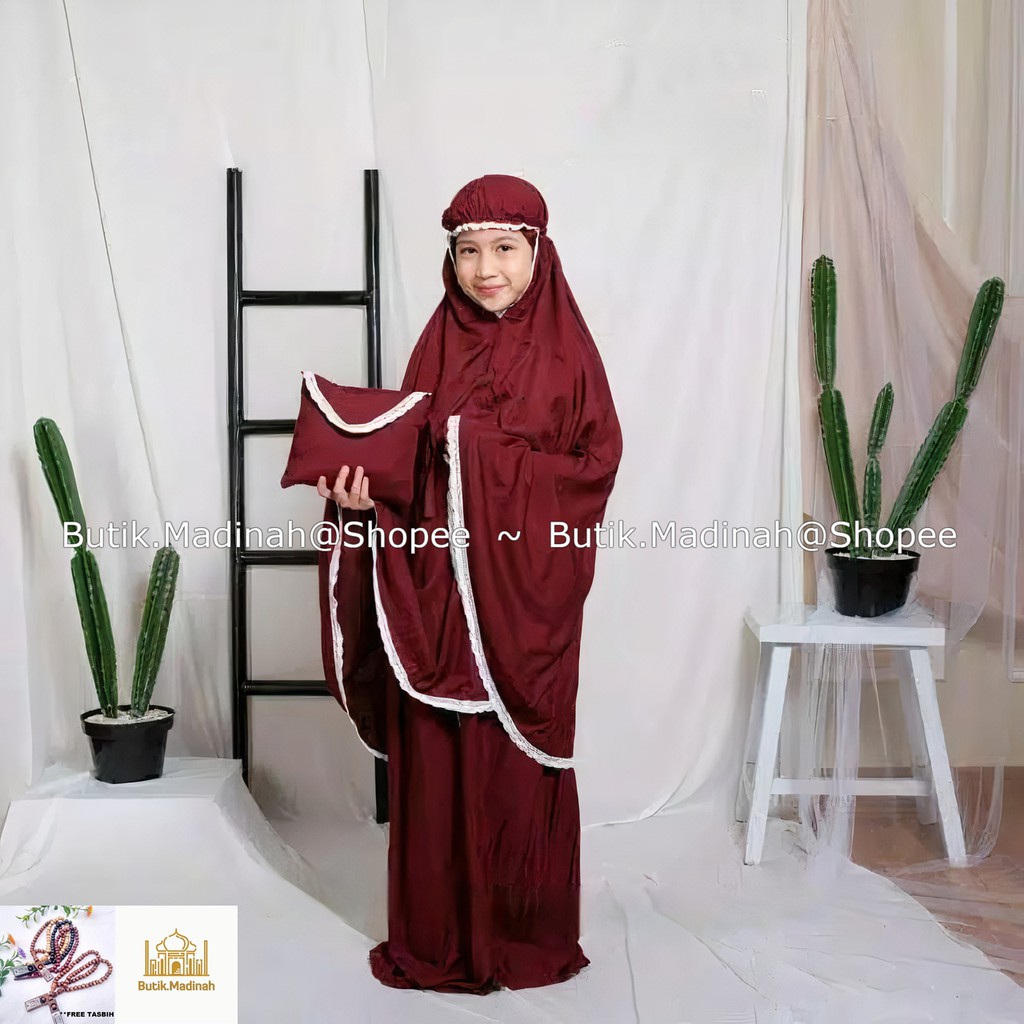 BUTIK.MADINAH MUKENA ANAK TANGGUNG SHEILA BALI POLOS RENDA