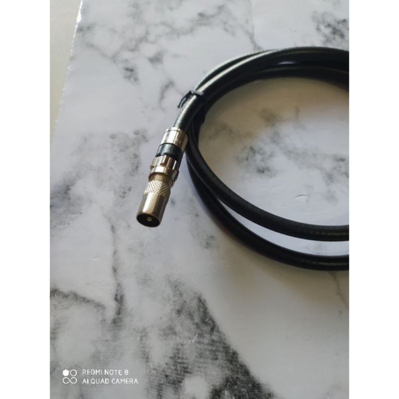 Kabel Antenna RG6 Lengkap Platinum Dengan konektor press belden + jack TV MALE + FEMALE