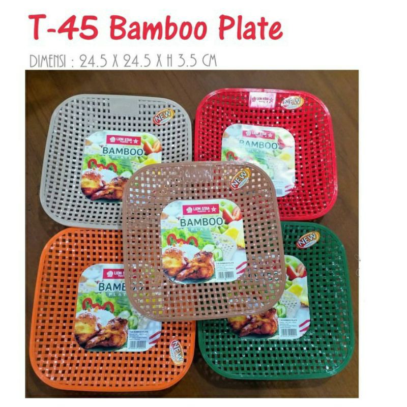 Piring Rotan Plastik Bamboo Plate Lion Star Large T-45