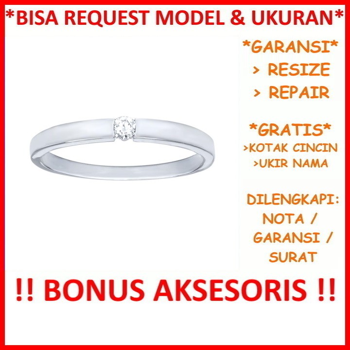 Gratis Ukir Nama Bisa Pesan Model Garansi Silver Asli Cincin Kawin Wanita Perak Nikah Tunangan Id445