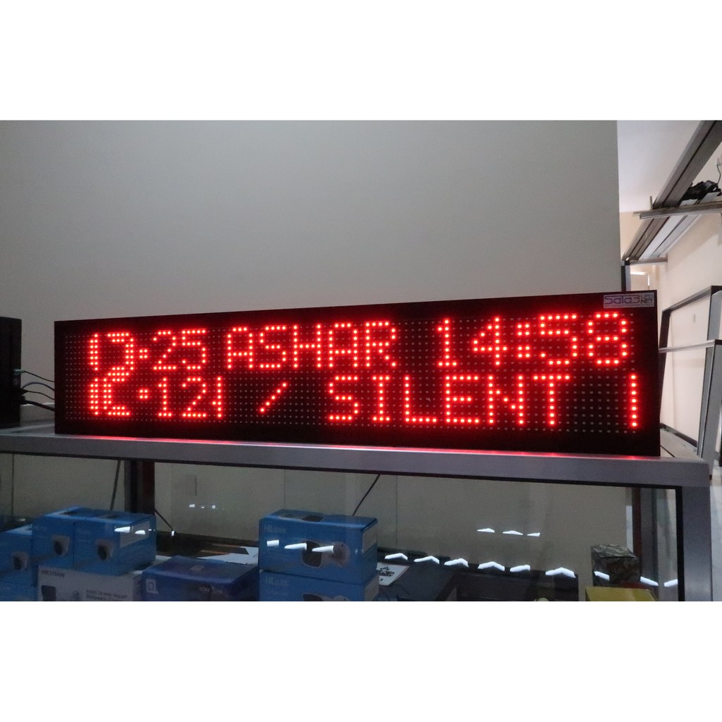 Jadwal Sholat Running Text GPS Warna Merah Android