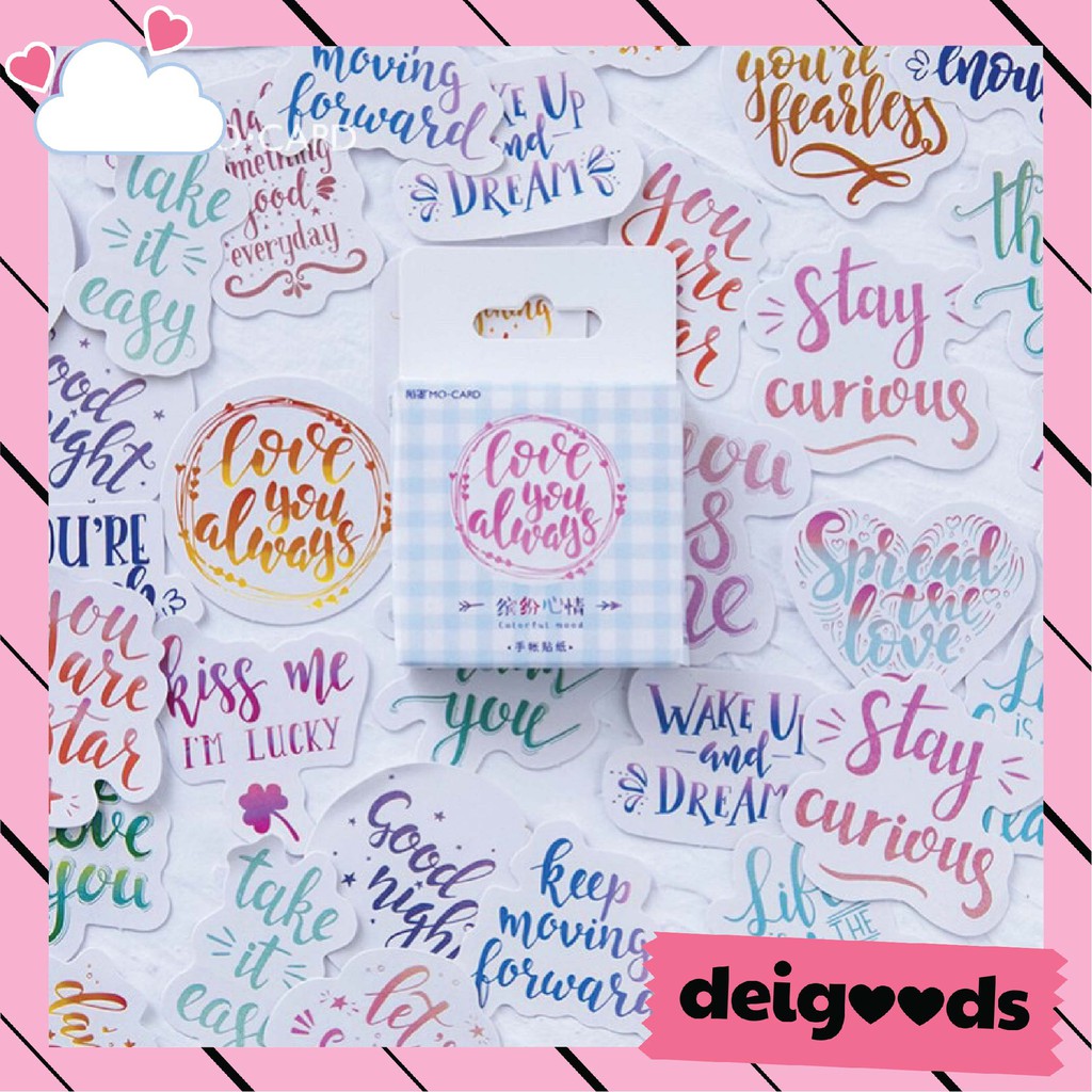 

DEIGOODS❤ 45 Pcs Deco Sticker Alfabet Inggris / Stiker Dekorasi Scrapbook / Diary