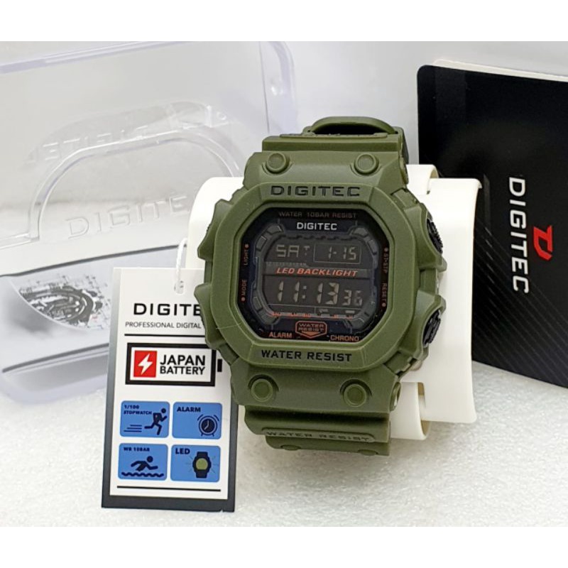 jam tangan pria digital kotak besar original water resist harga terjangkau Digitec DG 5012 king kong