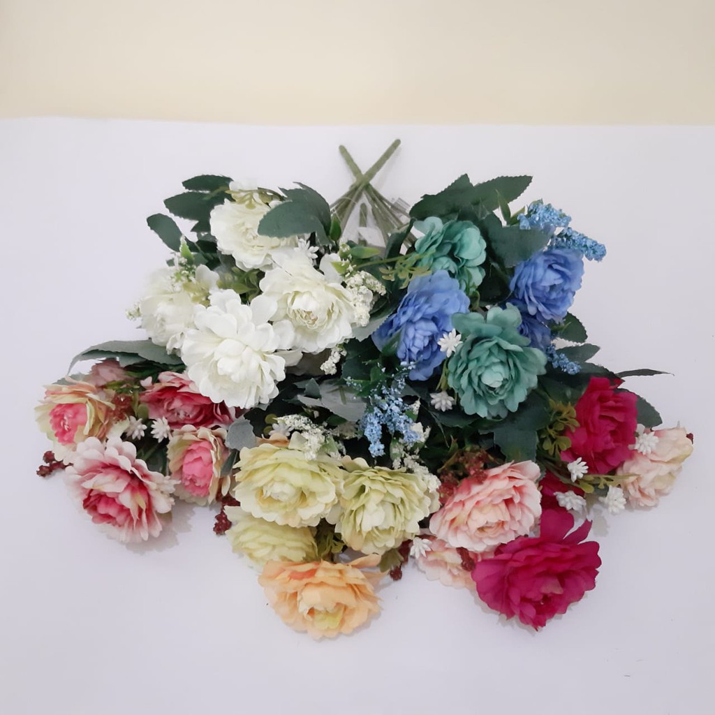 PEONY KRISAN bunga plastik palsu artificial home decor PEONY KRISAN bunga plastik palsu artificial home decor