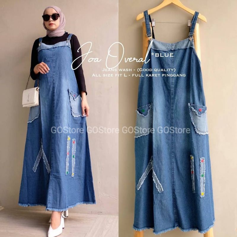 Overall Jeans Wanita Ld 100 | Baju Kodok Lepis Kekinian